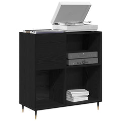 vidaXL Record Cabinet Black Oak 85 x 38 x 89 cm Engineered Wood 3