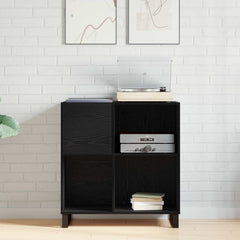 vidaXL Record Cabinet Black Oak 84.5 x 38 x 89 cm Engineered Wood 4