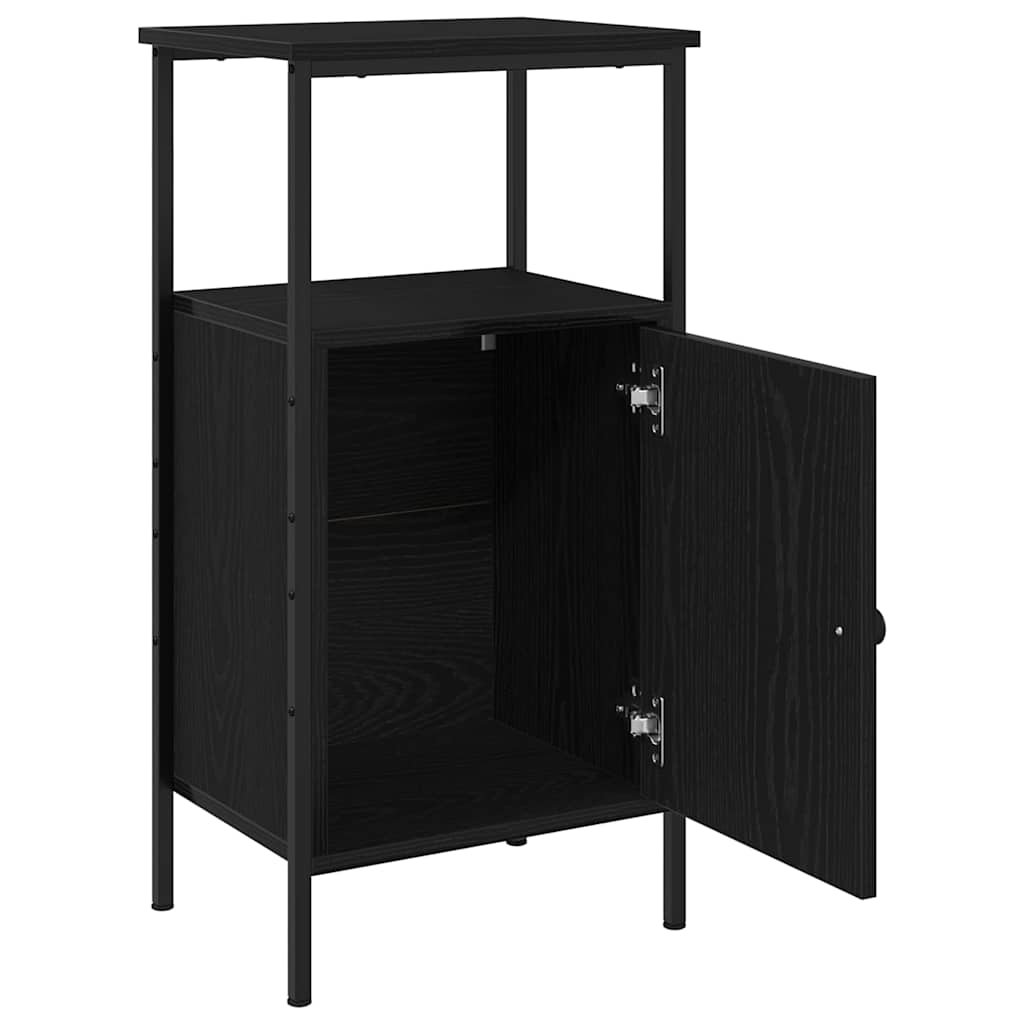 vidaXL Bedside Cabinet Black Oak 41 x 31 x 80 cm Engineered Wood 5