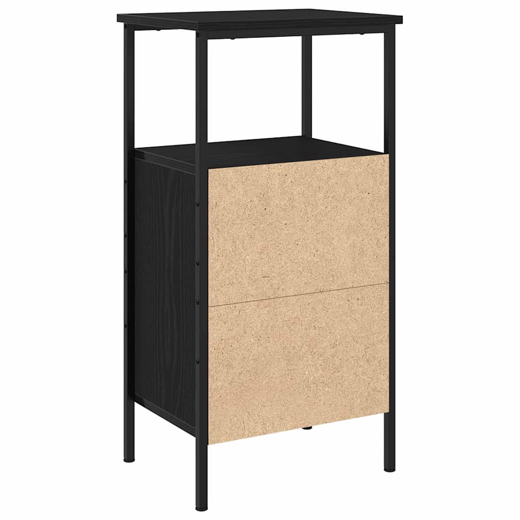vidaXL Bedside Cabinet Black Oak 41 x 31 x 80 cm Engineered Wood 6