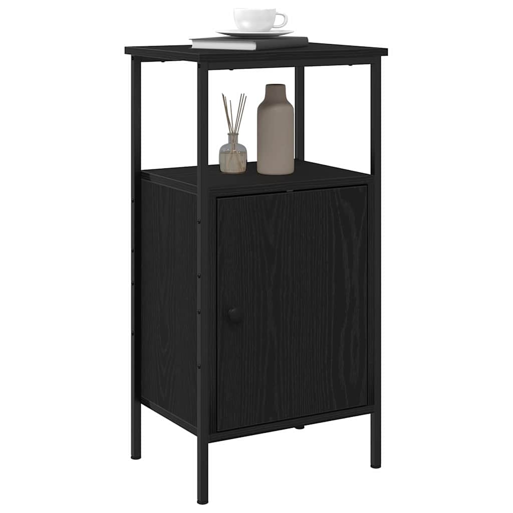 vidaXL Bedside Cabinet 2 pcs Black Oak 41 x 31 x 80 cm Engineered Wood 3