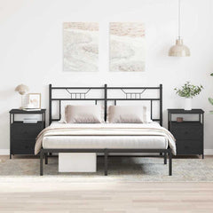 vidaXL Bedside Cabinet 2 pcs Black Oak 34 x 35.5 x 50 cm 3