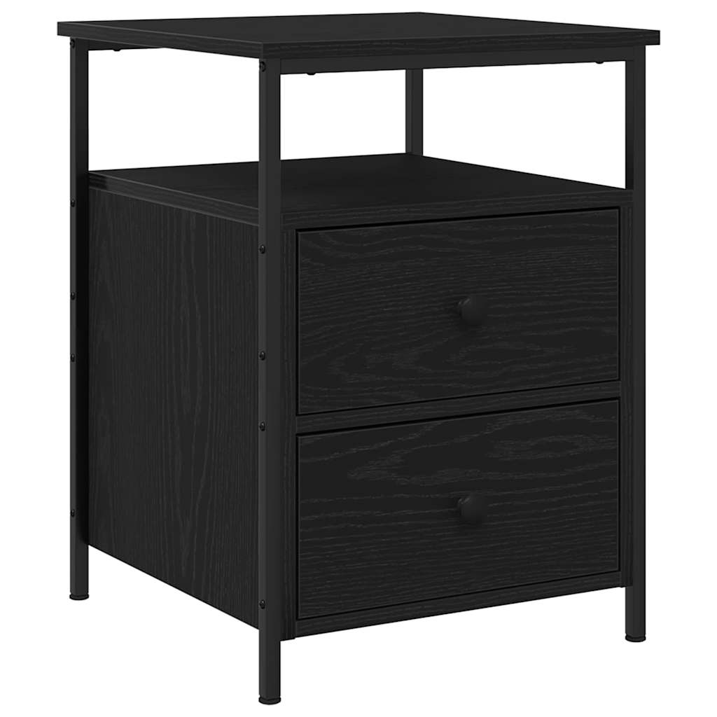 vidaXL Bedside Cabinet 2 pcs Black Oak 34 x 35.5 x 50 cm 4