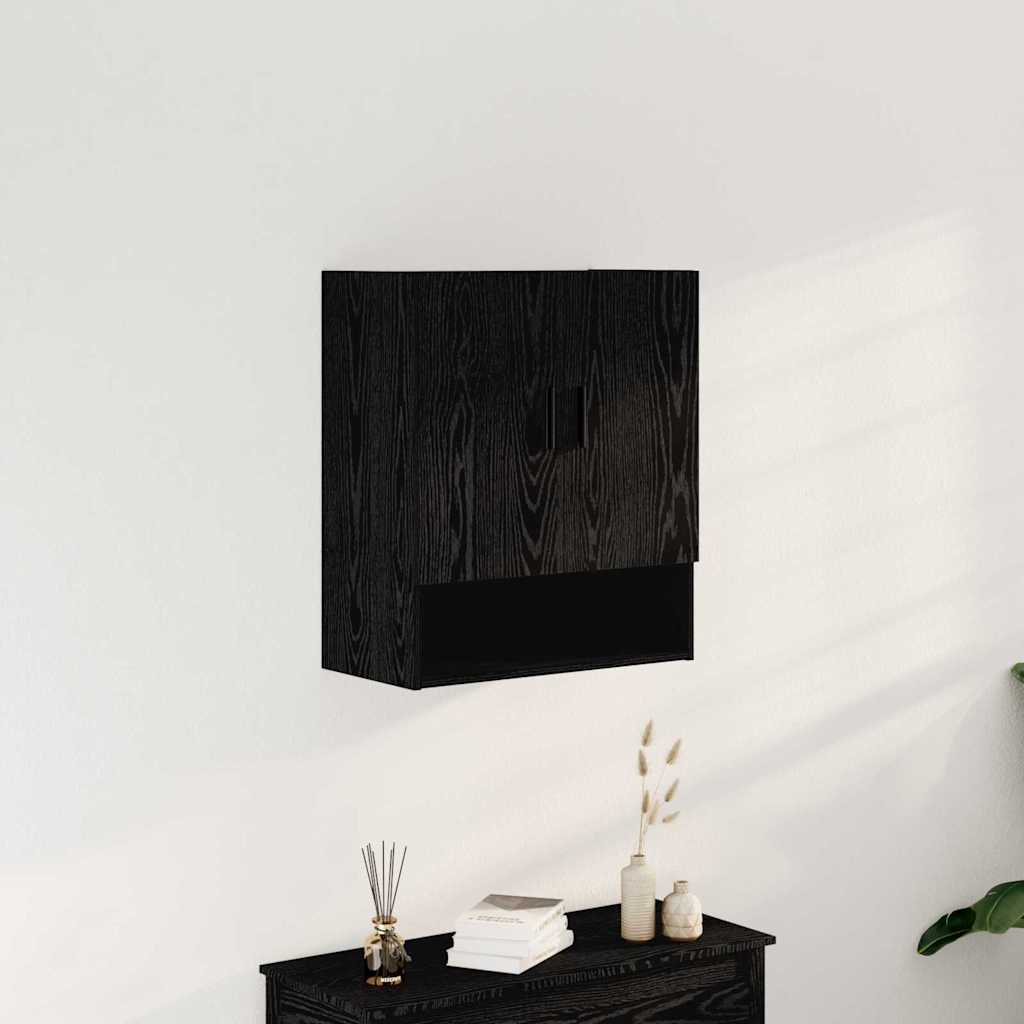 vidaXL Wall-mounted Cabinet 60 x 31 x 70 cm Engineered Wood Black Oak 1