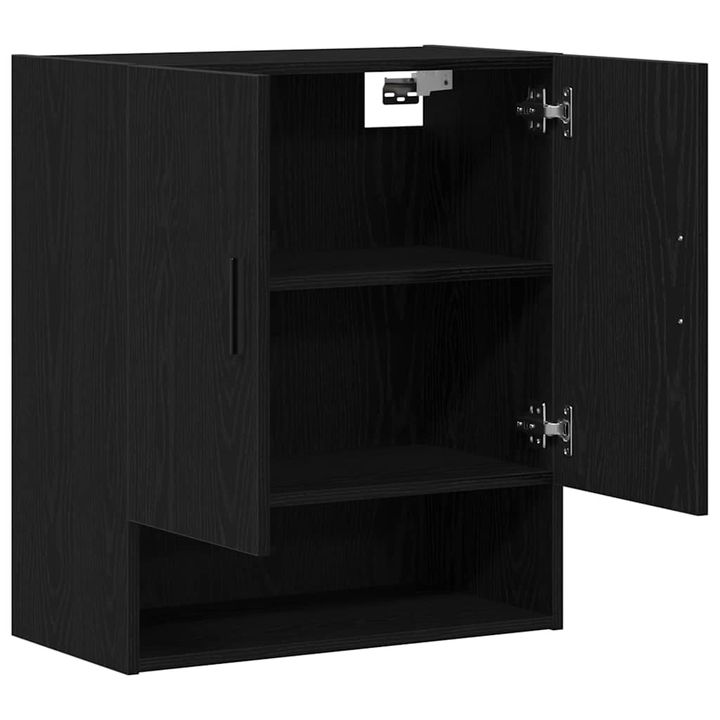 vidaXL Wall-mounted Cabinet 60 x 31 x 70 cm Engineered Wood Black Oak 4