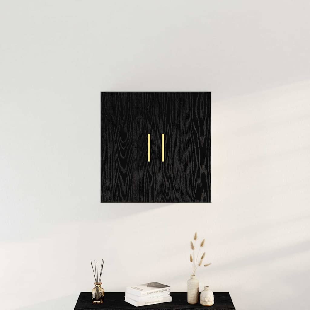 vidaXL Wall-mounted Cabinet 60 x 31 x 70 cm Engineered Wood Black Oak 4