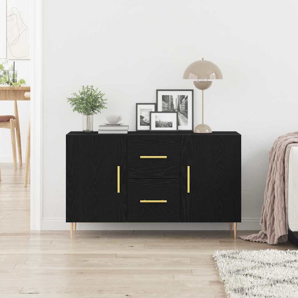 Sideboard 100x36x60 cm Engineered Wood Black oak