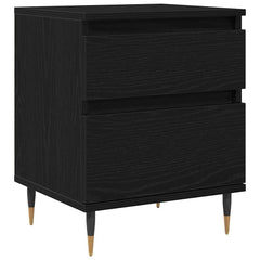 vidaXL Bedside Cabinet Black Oak 40 x 35 x 50 cm Engineered Wood 2