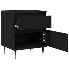 vidaXL Bedside Cabinet Black Oak 40 x 35 x 50 cm Engineered Wood 5