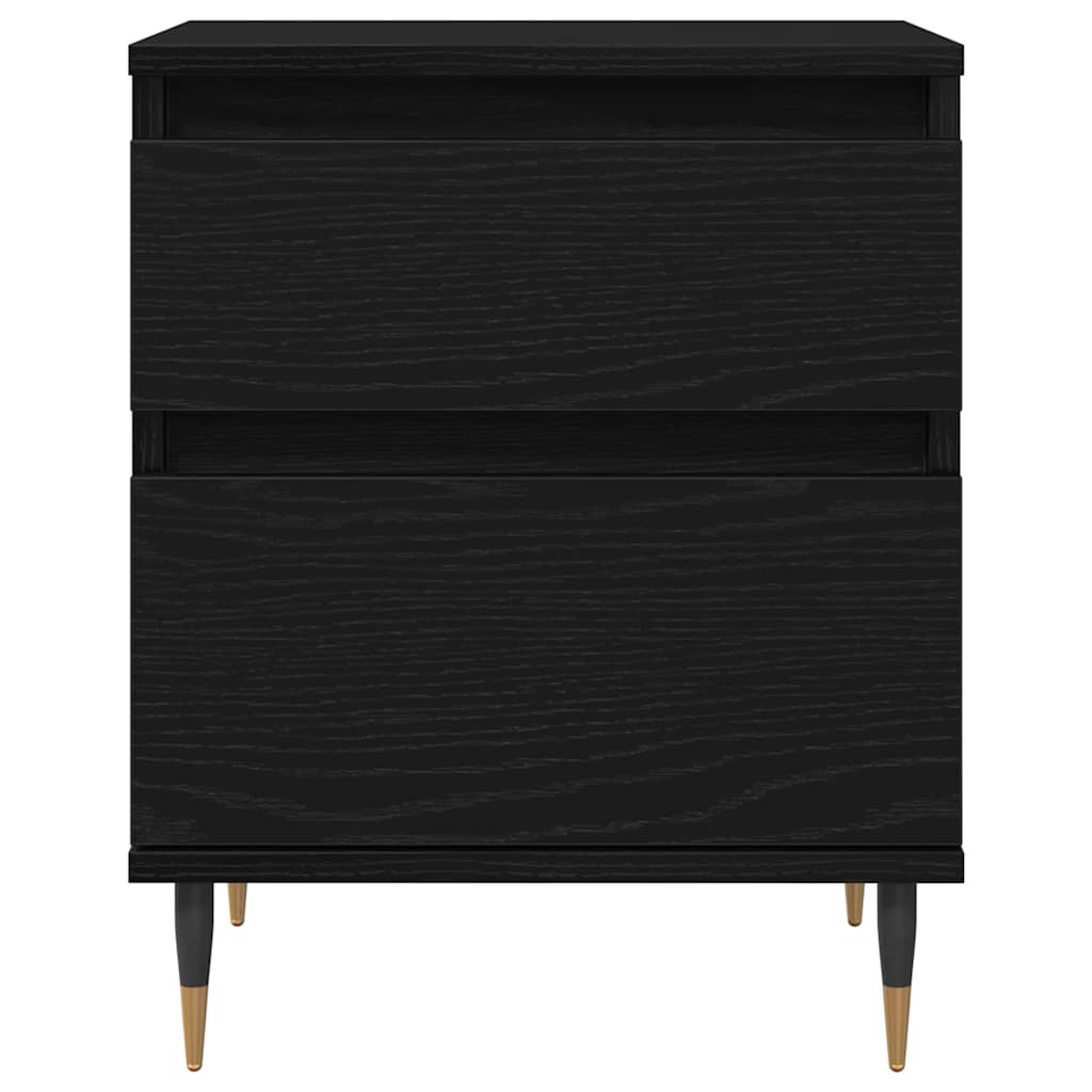 vidaXL Bedside Cabinet Black Oak 40 x 35 x 50 cm Engineered Wood 6