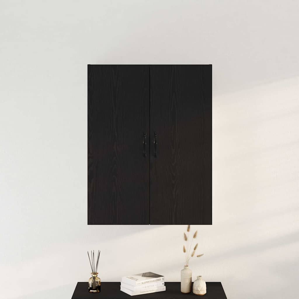 vidaXL Wall-mounted Cabinet Black Oak 69.5 x 34 x 180 cm 4