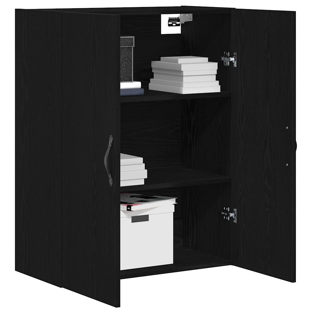 vidaXL Wall-mounted Cabinet Black Oak 69.5 x 34 x 180 cm 3