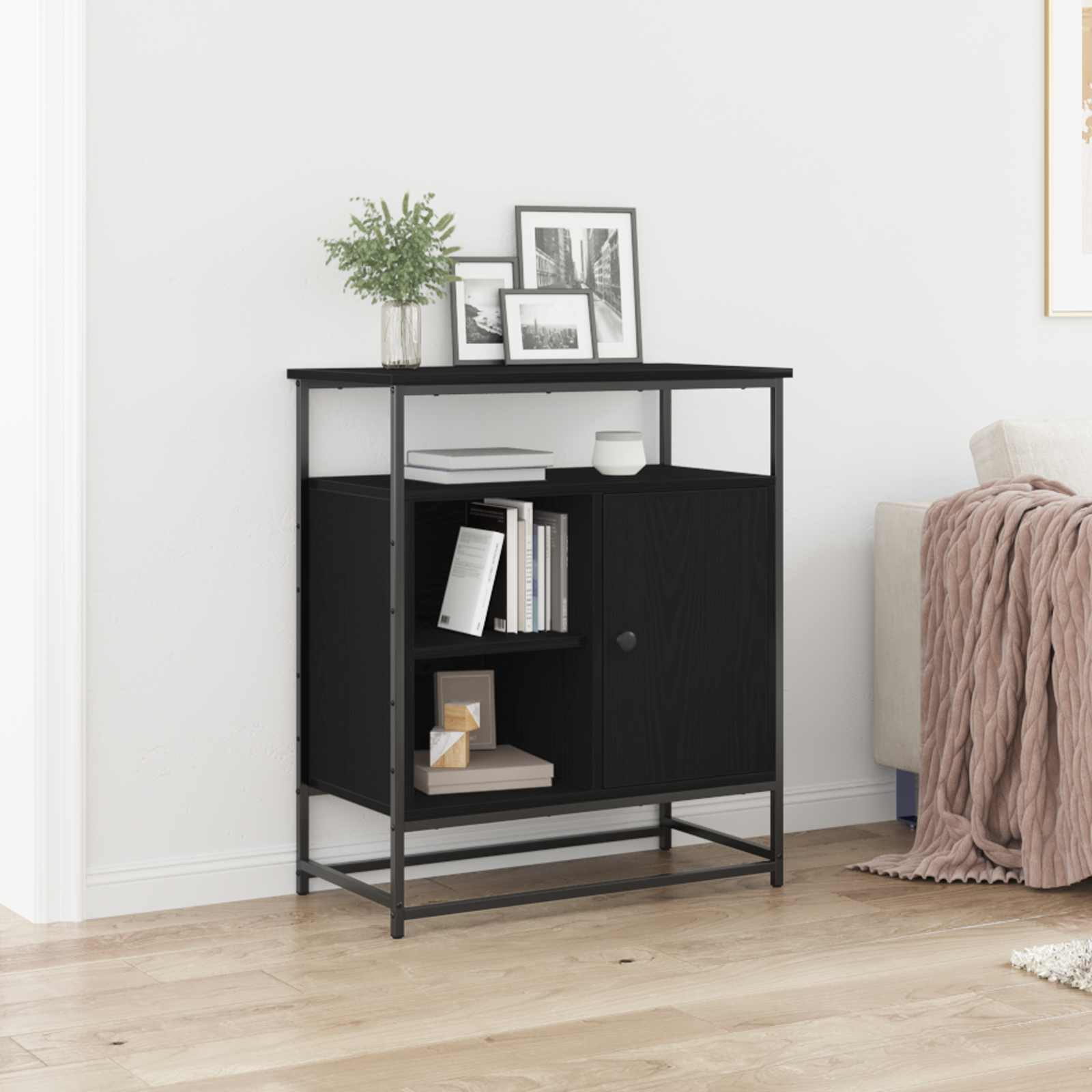 vidaXL Sideboard Black Oak 69 x 35 x 80 cm Engineered Wood 1