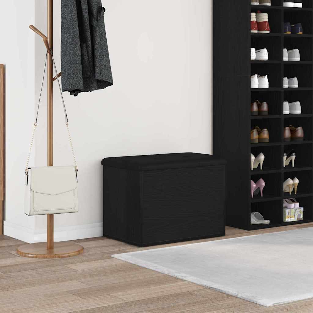 Storage Bench Engineered Wood in Black Oak
