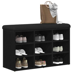 vidaXL Shoe Bench Black 82 x 32 x 50 cm Engineered Wood 3