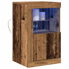 vidaXL LED Sideboard 41 x 37 x 67 cm Engineered Wood Old Wood 3