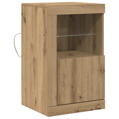 vidaXL LED Sideboard 41 x 37 x 67 cm Engineered Wood Artisan Oak 2