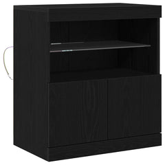 vidaXL LED Sideboard Black 60.5 x 37 x 67 cm Engineered Wood 2