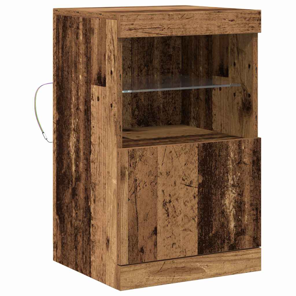 vidaXL LED Sideboard Old Wood 41 x 37 x 67 cm Engineered Wood 2