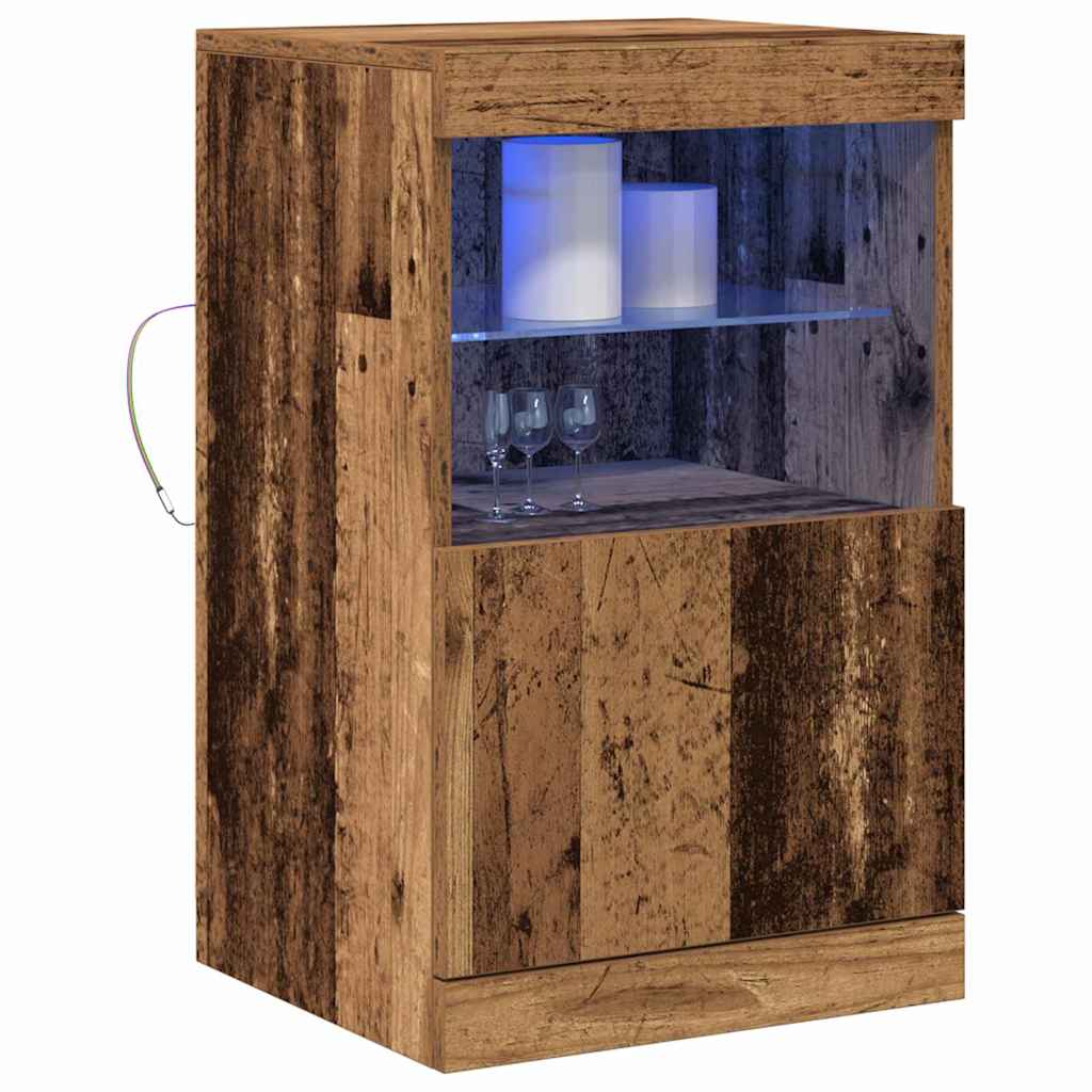 vidaXL LED Sideboard Old Wood 41 x 37 x 67 cm Engineered Wood 3