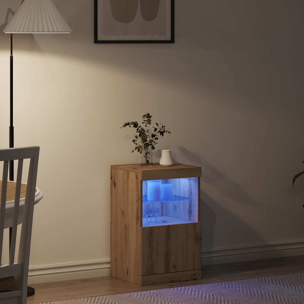 vidaXL LED Sideboard Artisan Oak 41 x 37 x 67 cm Engineered Wood 5