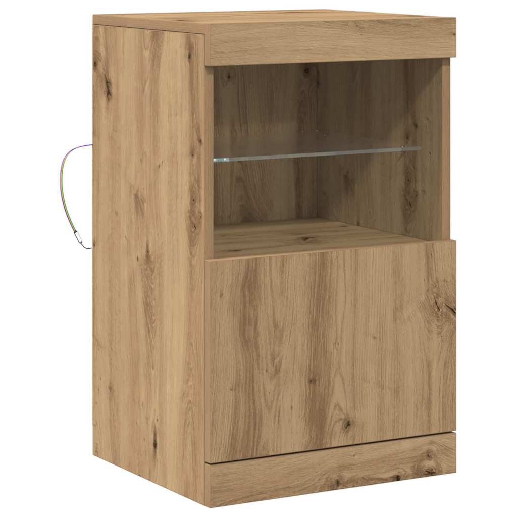 vidaXL LED Sideboard Artisan Oak 41 x 37 x 67 cm Engineered Wood 2