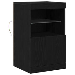 vidaXL LED Sideboard Black Oak 41 x 37 x 67 cm Engineered Wood 2