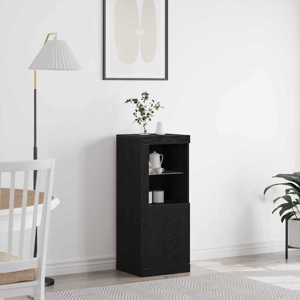 vidaXL LED Sideboard Black Oak 41 x 37 x 100 cm Engineered Wood 1