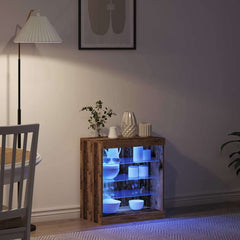 vidaXL LED Sideboard Old Wood 60.5 x 37 x 67 cm Engineered Wood 5