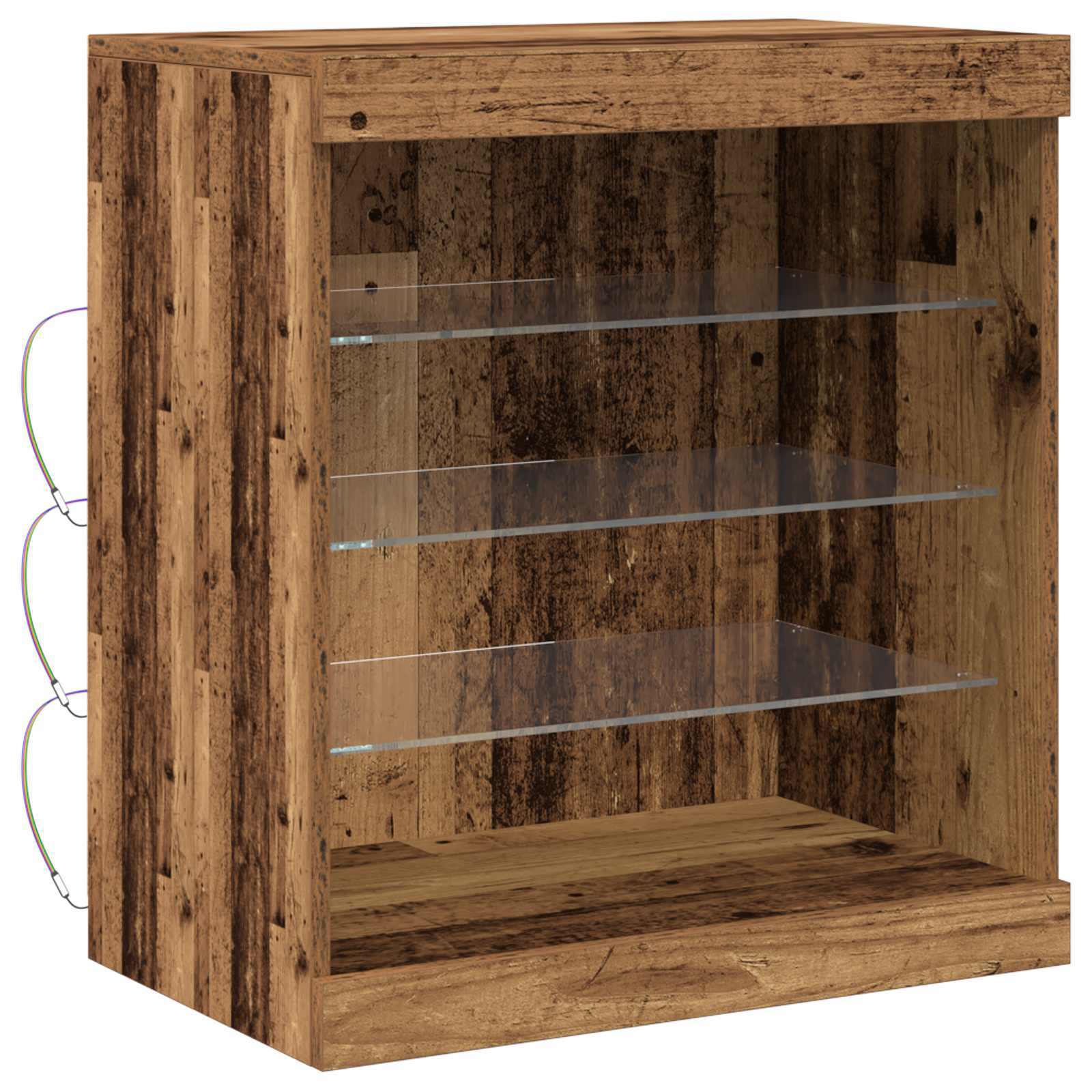 vidaXL LED Sideboard Old Wood 60.5 x 37 x 67 cm Engineered Wood 2