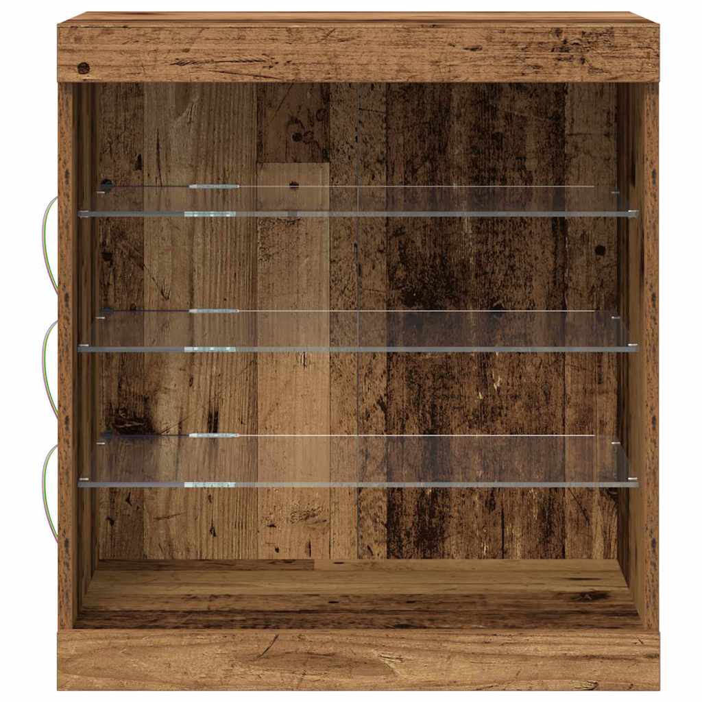 vidaXL LED Sideboard Old Wood 60.5 x 37 x 67 cm Engineered Wood 6