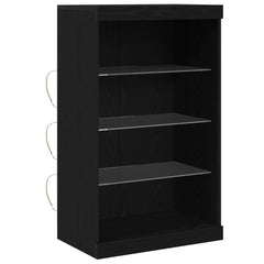 vidaXL LED Sideboard Black Oak 60.5 x 37 x 100 cm Engineered Wood 5