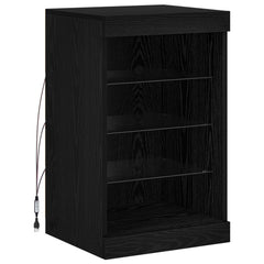 vidaXL LED Sideboard Black Oak 41 x 37 x 67 cm Engineered Wood 2