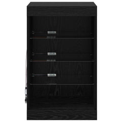 vidaXL LED Sideboard Black Oak 41 x 37 x 67 cm Engineered Wood 6