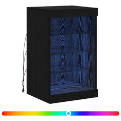 vidaXL LED Sideboard Black Oak 41 x 37 x 67 cm Engineered Wood 4