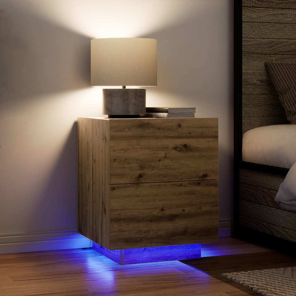 vidaXL Bedside Cabinet 2 pcs Artisan Oak 45 x 40 x 55 cm 5