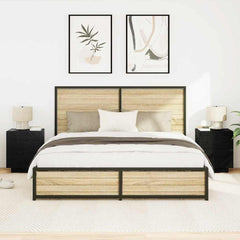 vidaXL Bedside Cabinet 2 pcs Black Oak 45 x 40 x 55 cm Engineered Wood 4