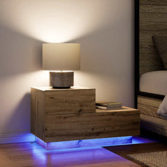vidaXL Bedside Cabinet Artisan Oak 70 x 36 x 40.5 cm Engineered Wood 4