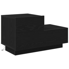 vidaXL Bedside Cabinet Black Oak 70 x 36 x 40.5 cm Engineered Wood 2