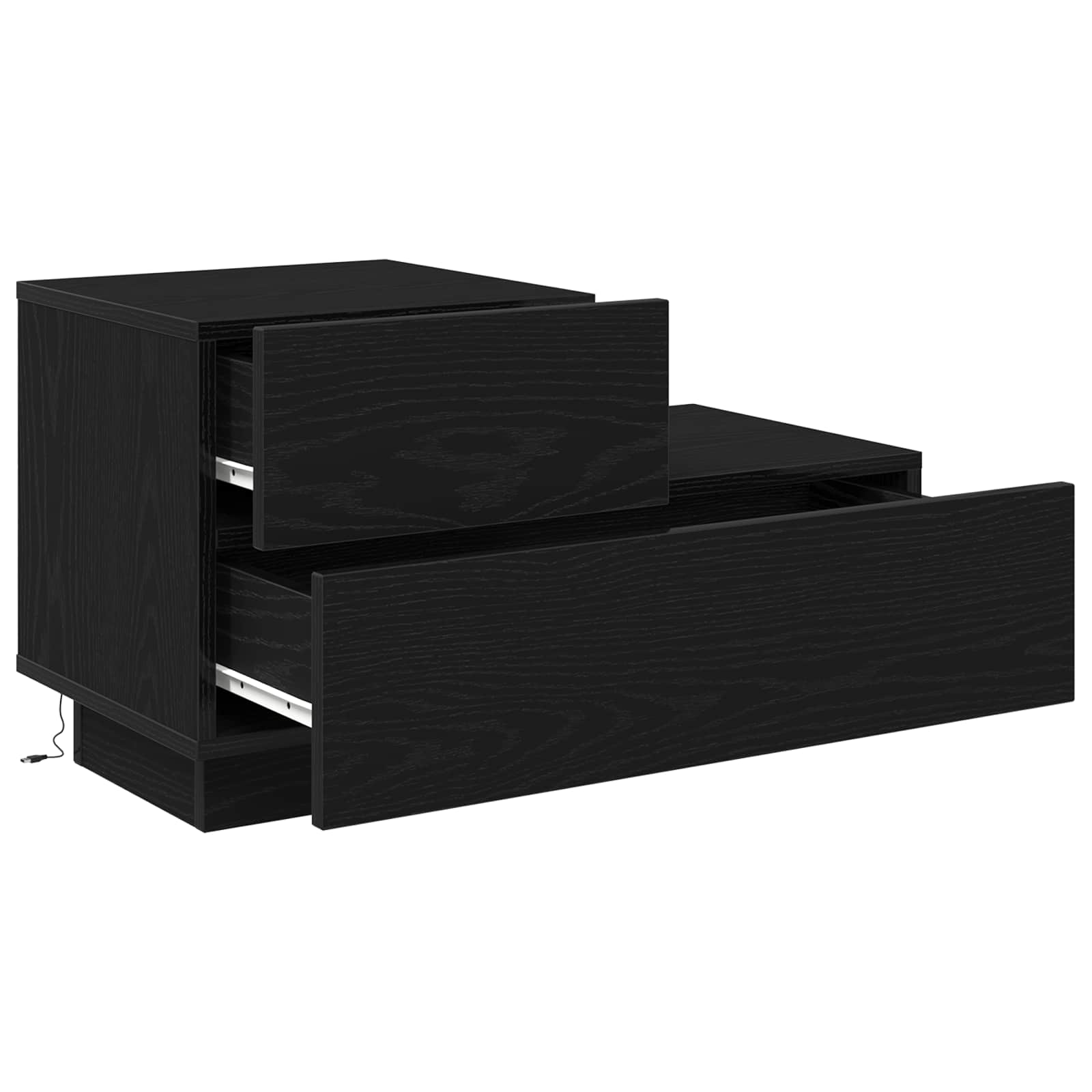 vidaXL Bedside Cabinet Black Oak 70 x 36 x 40.5 cm Engineered Wood 5