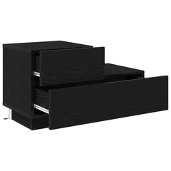 vidaXL Bedside Cabinet Black Oak 70 x 36 x 40.5 cm Engineered Wood 5