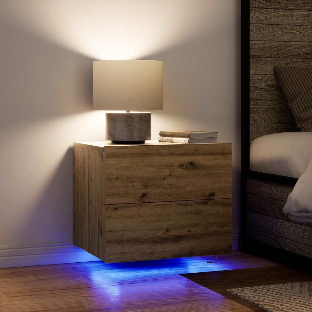 vidaXL Bedside Cabinet Artisan Oak 50 x 39 x 41 cm Engineered Wood 4