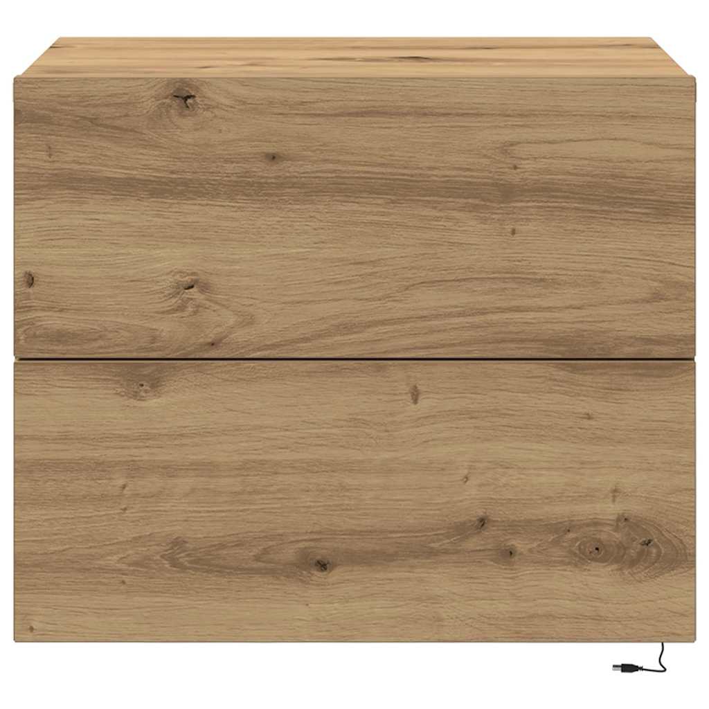 vidaXL Bedside Cabinet Artisan Oak 50 x 39 x 41 cm Engineered Wood 6