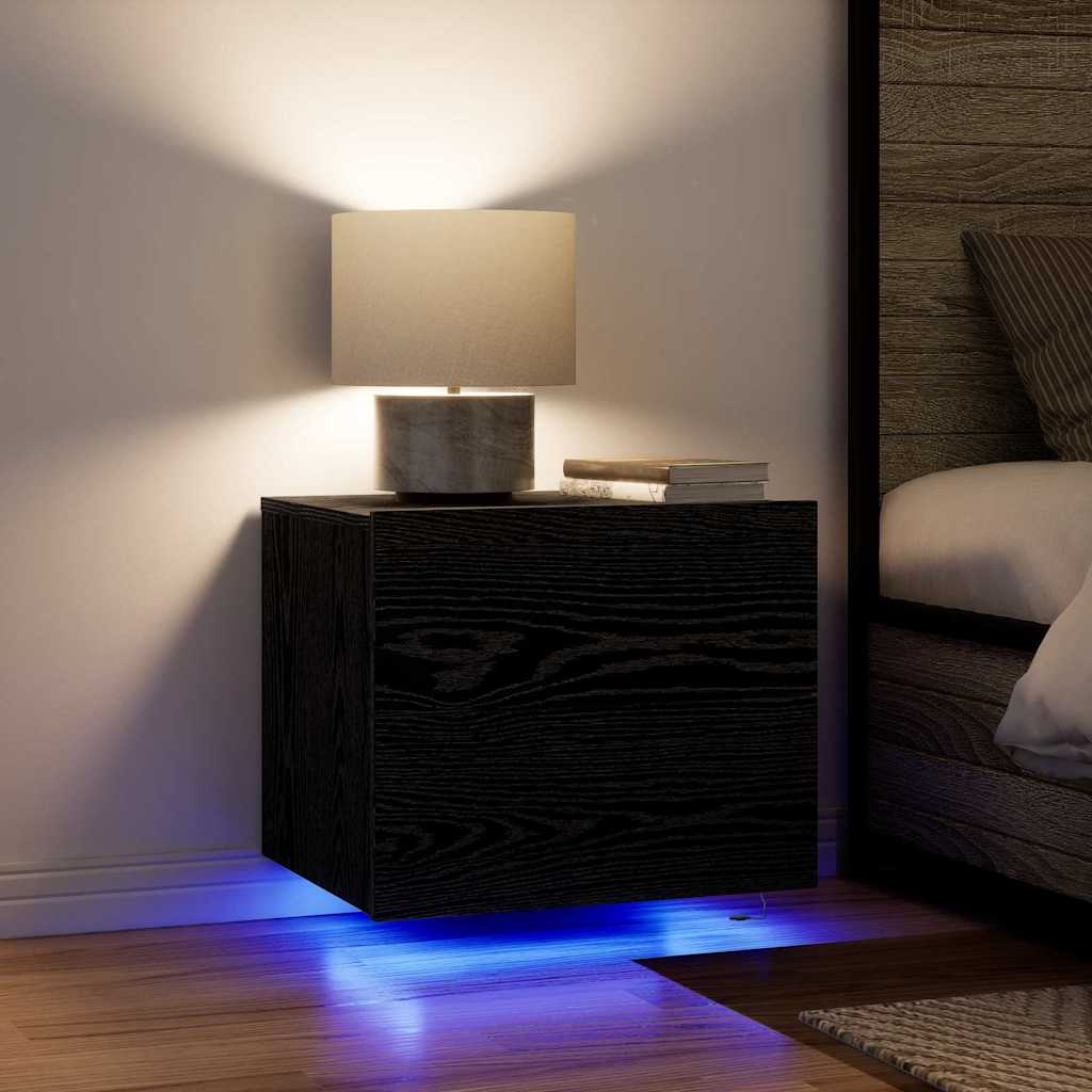 vidaXL Bedside Cabinet 2 pcs Black Oak 50 x 39 x 41 cm Engineered Wood 5