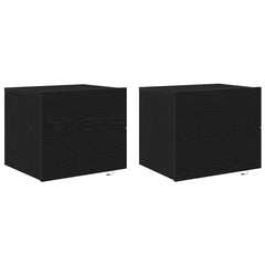 vidaXL Bedside Cabinet 2 pcs Black Oak 50 x 39 x 41 cm Engineered Wood 2