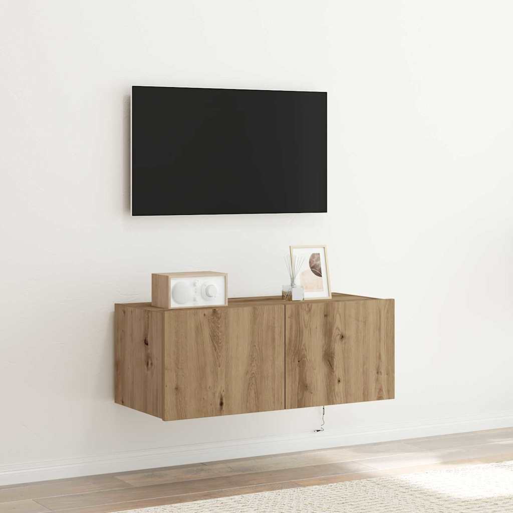 vidaXL TV Wall Cabinet 80 x 35 x 31 cm Artisan Oak Engineered Wood 1