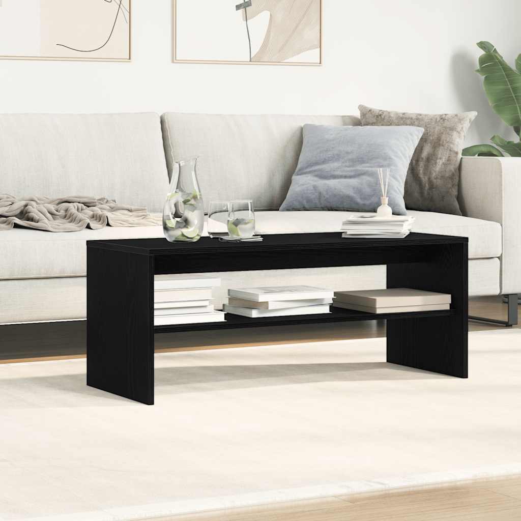 vidaXL TV Cabinet Black Oak 100x40x40 cm Engineered Wood 3