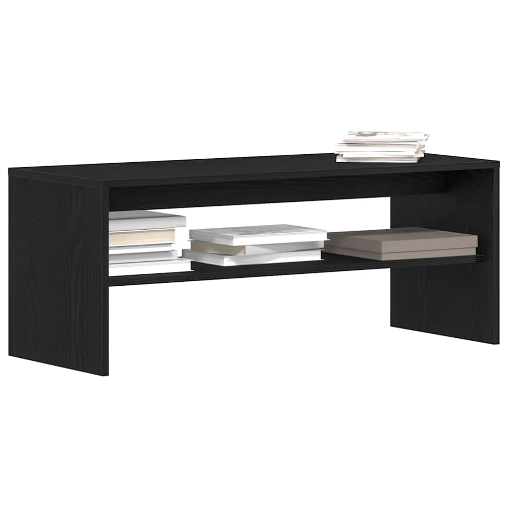 vidaXL TV Cabinet Black Oak 100x40x40 cm Engineered Wood 4