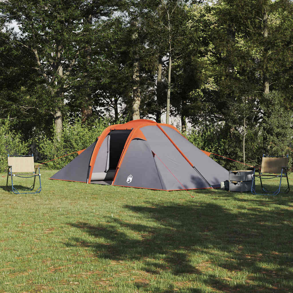 Tunnel tent 4-Person Taffeta Waterproof Grey and orange