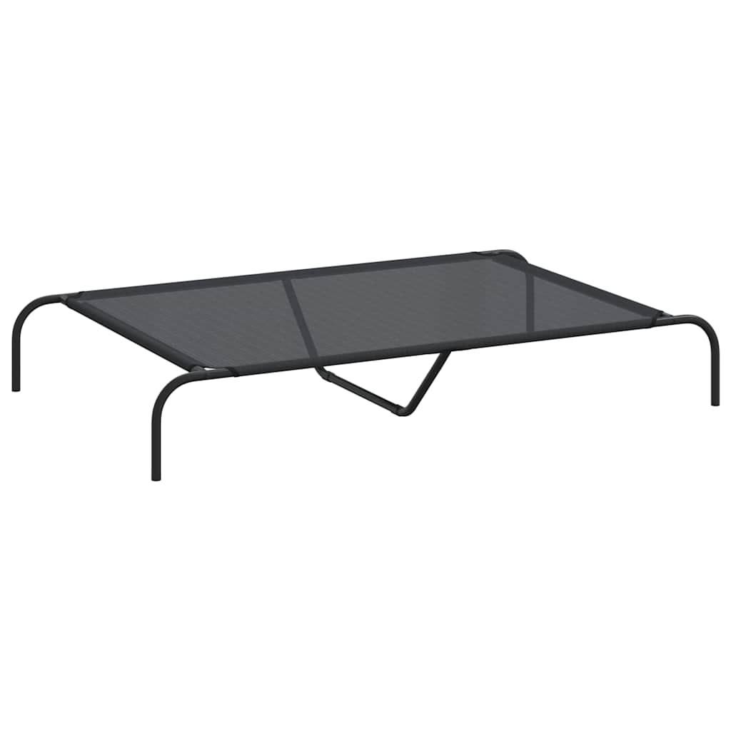 vidaXL Elevated Dog Bed Black 130x80x20 cm Textilene and Steel 2